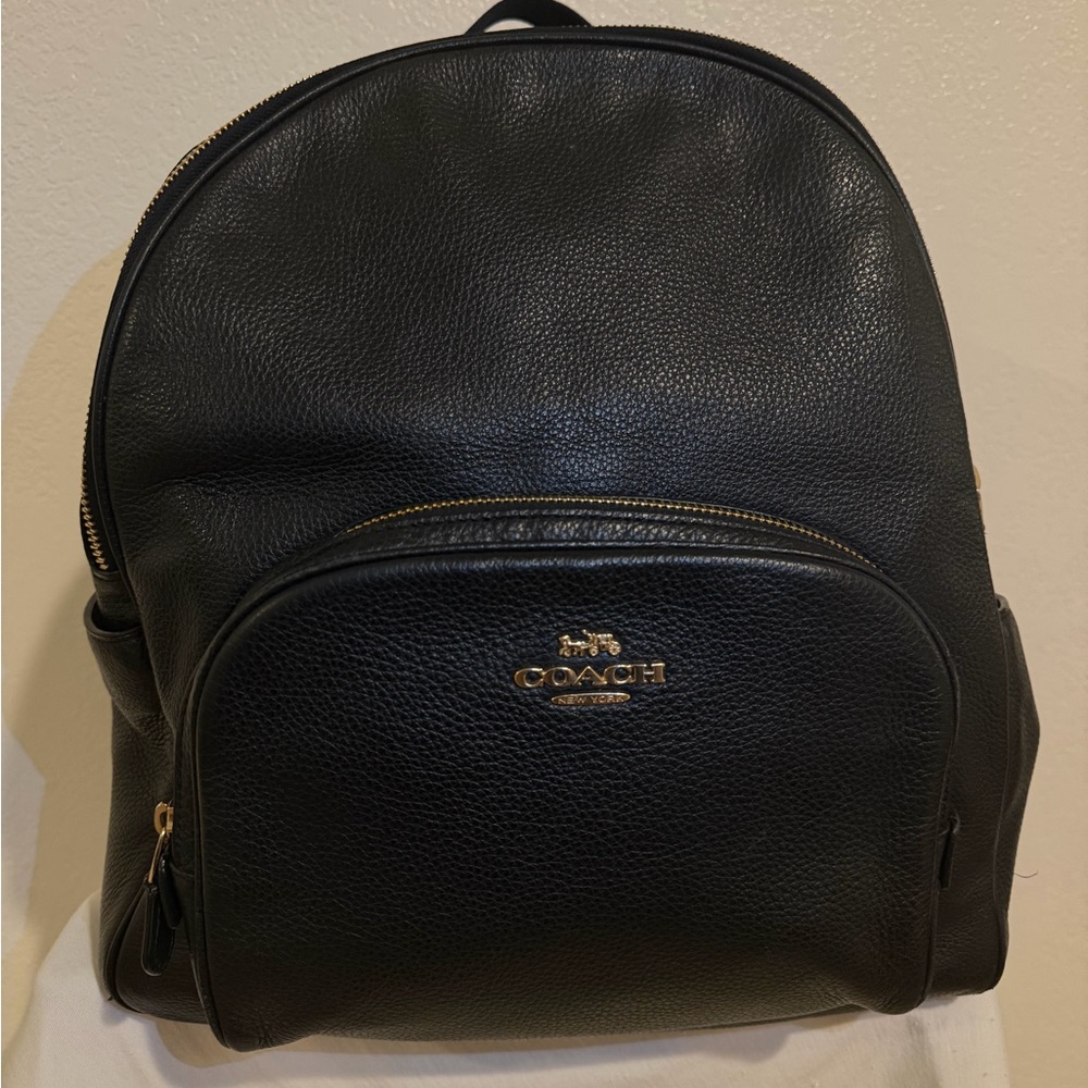 Coach Dark Gray Leather Men's Backpack - Picture 3 of 13